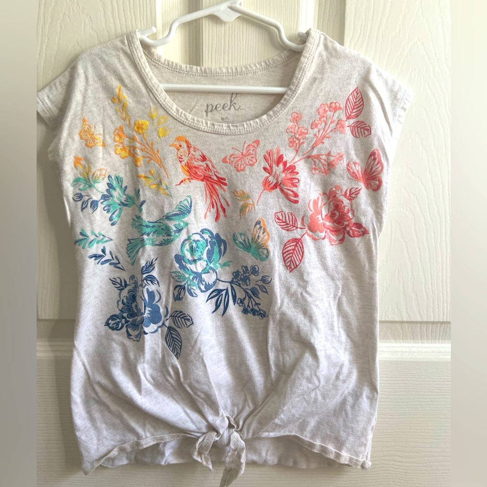 PEEK Kids knotted tee, girls size 6/7, excellent condition